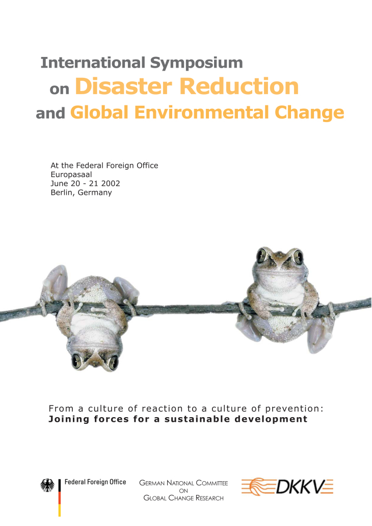 Cover Broschuere Disaster Reduction